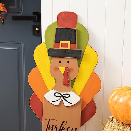 Glitzhome-Wooden-Thanksgiving-Turkey-Porch-Sign-Farmhouse-Hanging-Decor-for-Fall-Harvest-Rustic-Standing-Turkey-40H Glitzhome Wooden Thanksgiving Turkey Porch Sign Farmhouse Hanging Decor for Fall Harvest Rustic Standing Turkey 40H