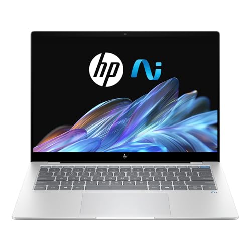 HP OmniBook X 14'' AI PC | Qualcomm Snapdragon X Plus | 45 TOPS AI dedicated NPU | 16GB DDR5 RAM | 512GB NVMe SSD | 2.2K IPS Screen | Windows 11 Home | Glacier Silver