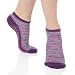 Great Soles Crochet Non Skid Sticky Grip Socks for Yoga, Pilates, Barre (Purple Multi)