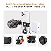 K&F CONCEPT Metal Phone Tripod Mount, Universal Smartphone Stand with 2 Cold Shoe Mount, Adjustable Cellphone Holder for Horizontal and Vertical Shooting, Compatible with iPhone/Samsung and All Phones #1