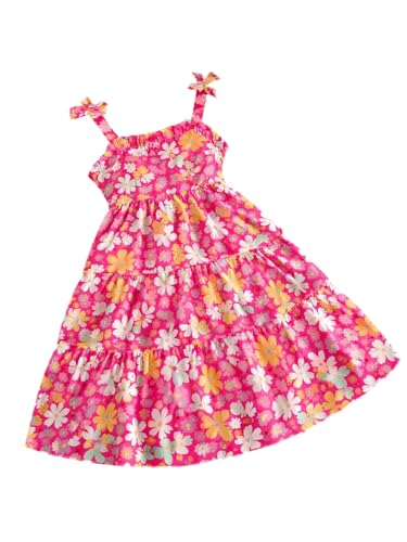 Image of Buy & Try Girls Printed Georgette Frock, Sleeveless Summer Dress, Lightweight Knee Length Baby Girl Dress, Casual Outfit, Soft Comfortable Fabric, Stylish Kids Wear