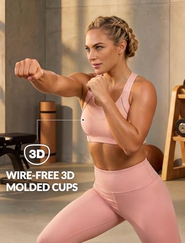 Image of Yvette Sports Bras for Women High Impact Support Racerback Sports Bra Plus Size No Underwire for Running Workout
