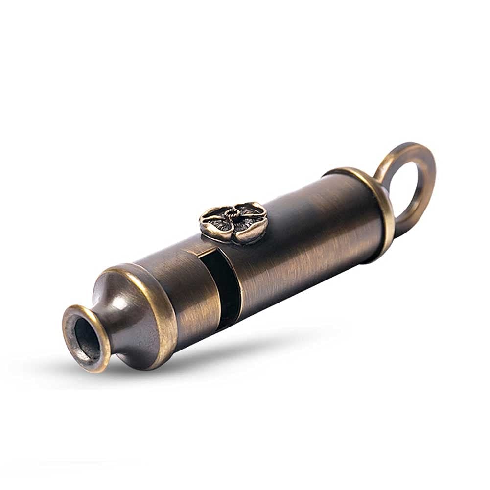 Gwizdek awaryjny, gwizdek bezpieczeństwa, pomarańczowy metalowy gwizdek survivalowy, gwizdek pokoju, super głośny gwizdek survivalowy, gwizdek retro czysta miedź zużyta na zewnątrz podwójna wnęka wysoka częstotliwość