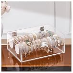 Lolalet Acrylic Bracelet Organizer Box, Clear Jewelry Display Holder for Bangles Watches, Jewellery Accessories Storage Case for Women -No Drawer