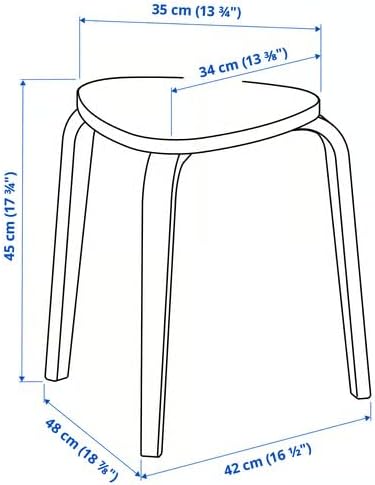 Set of 2 Triangle Stool Birch Wood, Backless & Stackable with 3 Sturdy Legs, Wooden Stool for Dining Room, Living Room, Garden, Makeup, Natural Finish, 17.75'' Height