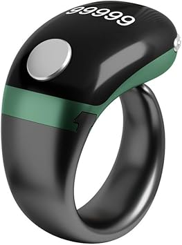 Smart Ring Counter With LCD Display And Type-C Charging, Adjustable Finger Size Electronic Digital Tally Counter With Self-Locking Function And Rechargeable Green