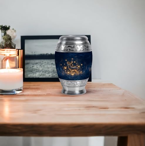 Image of Deer Urn Memorial Small Burial Urn for Ashes for Women & Men 3 Inch | Mini Cremation Urns Memorial Urns for Human Ashes Unique for Adult Human