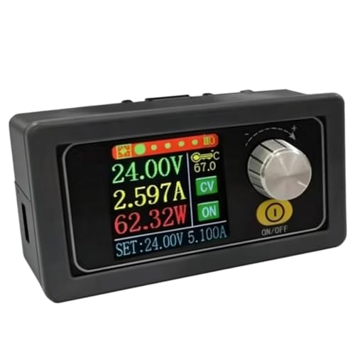 Image of wkao Dc Voltage Regulator, 5A 80W Converter, Adjustable Power Supply Module With Step Up Down, Color Screen, Digital Control, Current Limiting, 10 Storable Presets