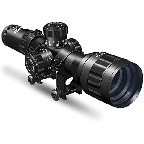 UUQ 3-9x32 Tactical Rifle Scopes,Front AO (Parallax Adjustment) Red Green Illuminated, Mil-dot Reticle,Locking/Hold Zero Turrets, High Profile Mount Rings (12 Month Warranty) Cover
