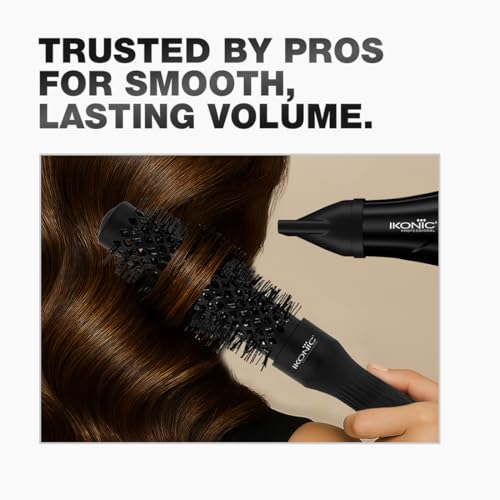 Image of Ikonic Professional Thermal Round Brush with Ionic Technology, Anti Frizz Styling, Straightening, Curling, Volumizing & Waves for Women & Men, Adds Shine, All Hair Types, Salon & Personal Use -TRB 25