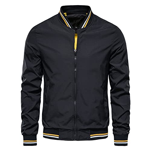 CNSTORE casacos e jaquetas masculinos Jaqueta corta-vento manga longa gola com zíper Jaqueta masculina listrada casual slim fit
