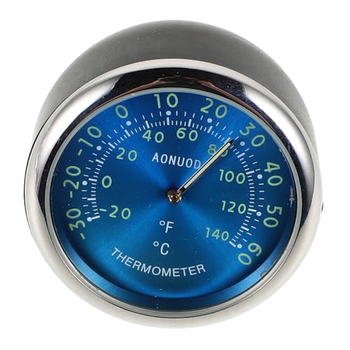 Gatuida 車の温度計 バイザー温度計用 ベント温度計 自動温度計 内部温度計用 温度と湿度のモニター 車用ダッシュフォンホルダー デジタルサーモスタット 温度プローブ 鋼 Blue