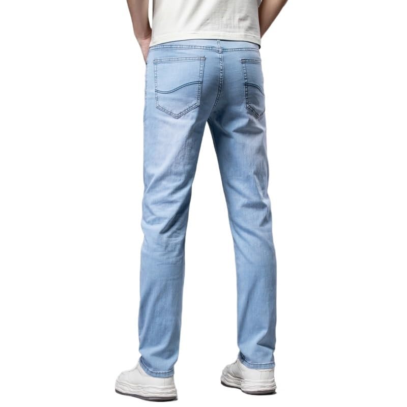 Spring and Autumn Cotton Stretch Retro Straight Leg Jeans Business Casual Pants2