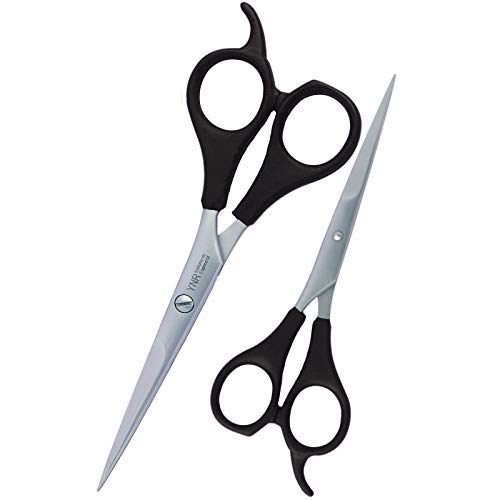 YNR Professional Hairdressing Scissor Super Sharp Barber Razor Shears (Silver-Black 5.5