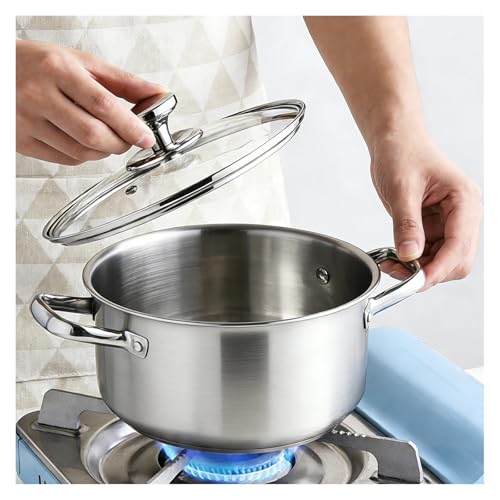 Olla de sopa de acero inoxidable con fondo grueso de 20cm para cocina 7