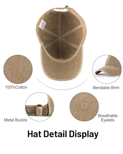 Image of XXL Baseball Cap For Big Heads, Soft Crown Washed Dad Hat, Oversized Denim Cap For Men Women Golf, Travel, Daily Wear