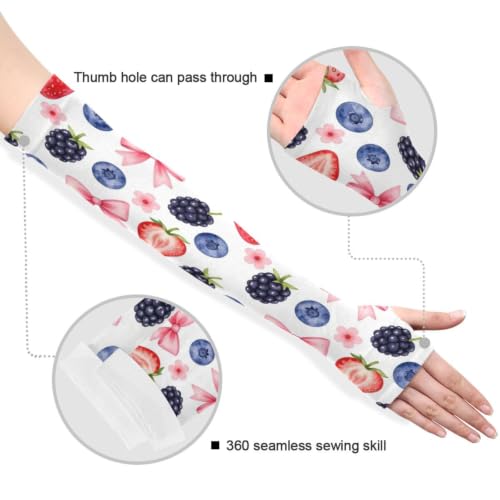 linqin Manchettes de protection solaire Sweet Strawberry Blueberry Berry – vue 2