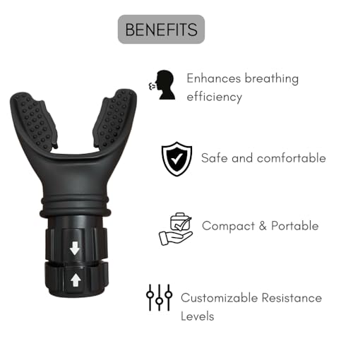 Image of B-Arm Breathing Trainer, Lung Capacity Exercise Device & Lung Exerciser with Arrow Mark for Respiratory Muscle Exercise and Increased Sports Breathing Fitness| Lungs Exercise Equipment for Men & Women