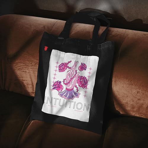 Image of ZORI Black Tote Bag With Pocket Printed Designed Canvas Tote Bags For Women large capacity,Tote bag For Shopping, College, Travel, More Canvas Handbag For Unisex Bag