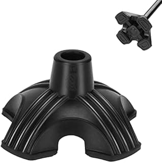 supregear Cane Tips, 19 mm Non-Slip Heavy Duty 4 Support Self Standing Replacement Rubber Cane Tip for Walking Cane Crutch Folding Cane Accessory, 1 pack