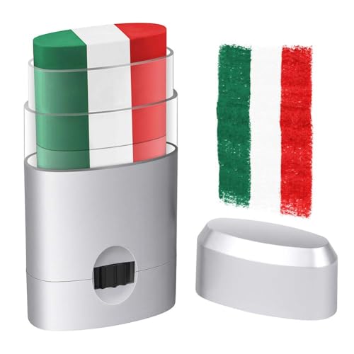 ALIIP Face Paint, Regenbogen Gesichtfarbe Regenbogen Schminkstift, Italien Schminkfarben Grün, Weiß, Rot Kinderschminken, für Fasching, Halloween, Karneval