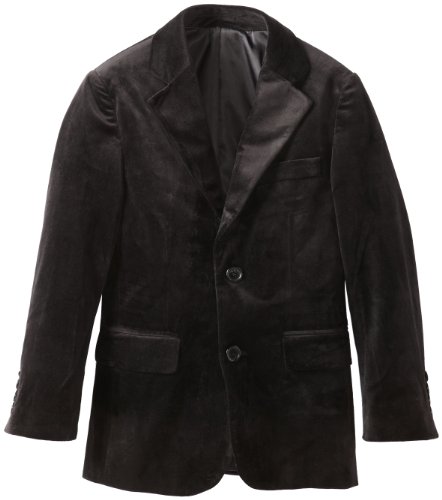 Isaac Mizrahi Big Boys' Solid Velvet Blazer, Black, 8