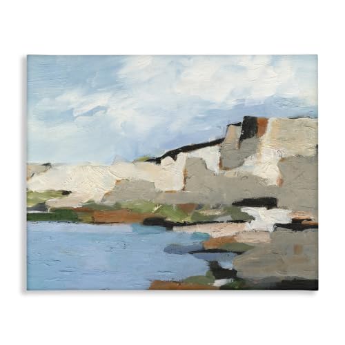 Stupell Industries Seaside Cliff Abstract, 16 x 20 Inch Canvas Wall Art