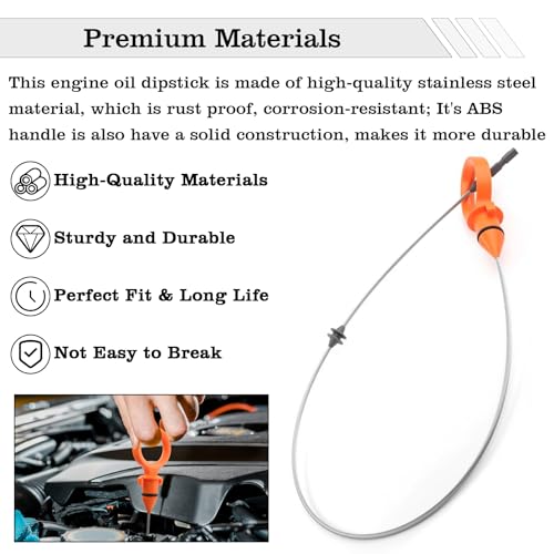 Image of 07K115611E Engine Oil Dipstick Indicator, Compatible with Volkswagen L5 2.5L Jetta Passat Golf Rabbit Beetle Engine Oil Fluid Level Dip Stick Replace 917404, 07K115611F