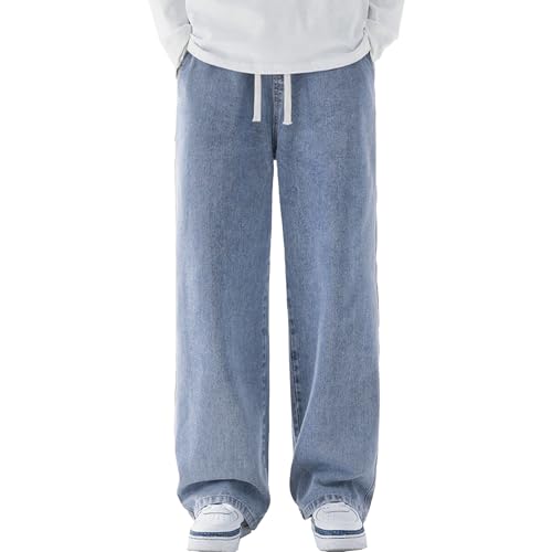 Maiyifu-GJ Men's Baggy Wide Leg Jeans Relaxed Fit Streetwear Hip Hop Denim Pants Casual Loose Jean Trousers