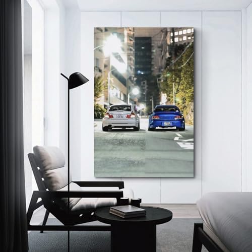 Impression toile Impreza STi Lancer Evo IV déco murale chambre ado - 3