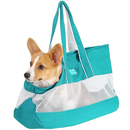 Nikkashop ペットキャリー バッグ ソフトキャリーバッグ 小型犬 中型犬 猫用 軽量 丈夫 通気性 飛び出し防止リード付き 多頭 旅行 散歩 通院 お出かけ 避難用 ペット 防災 グリーン (グリーン)