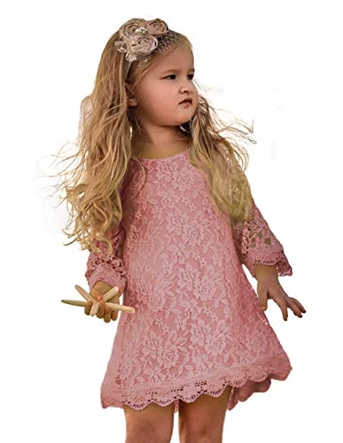 APRIL GIRL Flower Girl Dress, Lace Dress 3/4...