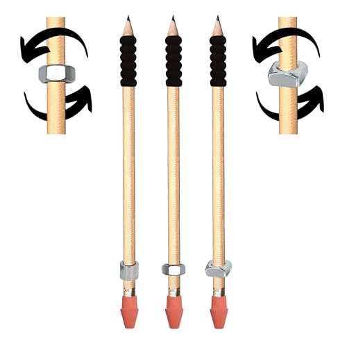 3 piece ADHD Fidget Pencil set (MIX) | Threaded Nut #2 Pencil for ADHD & Anxiety | Silent Sensory Tool | Stress Relief | Perfect for School, Office & Home | Essential for Classroom | Made in USA