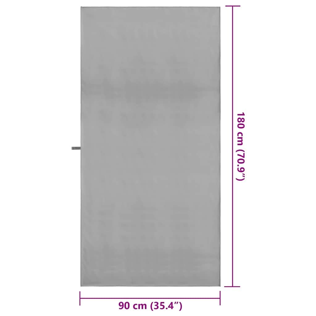 Asciugamani sportivi, 2 pezzi, grigio scuro, 90 x 180 cm, in microfibra, ad asciugatura rapida, assorbenti, morbidi, facili da pulire, per fitness, benessere, spiaggia, sauna, asciugamano da