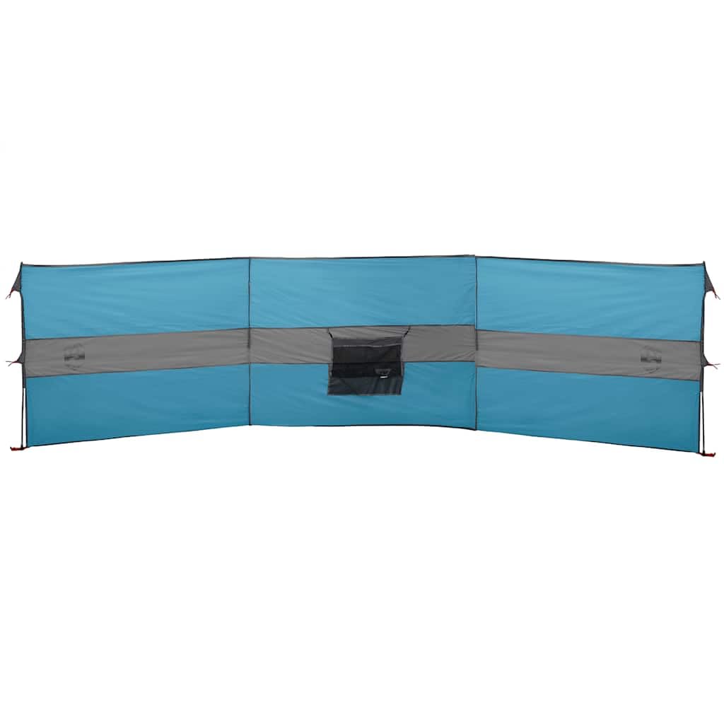 Kempingowa ochrona przed wiatrem, niebieska, 490 x 123 cm, wodoszczelna, z poliestru 185T z powłoką PU, składana, przenośna, na plażę, kemping, do ogrodu, na balkon, niezawodna ochrona przed