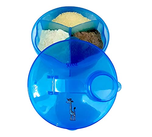 Sonne Porta Leite Em Pó Com Três Divisórias Girafa Azul