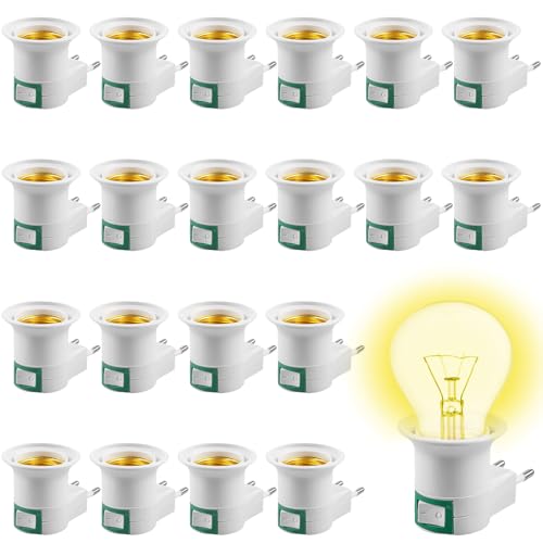 20 Piezas Portalámparas E27 Sin Cable, Casquillo Con Enchufe, Portalámparas E27 Con Interruptor, Casquillos Para Bombillas, Casquillo E27 Para Aplique, Lámpara De Cocina, Bombilla LED