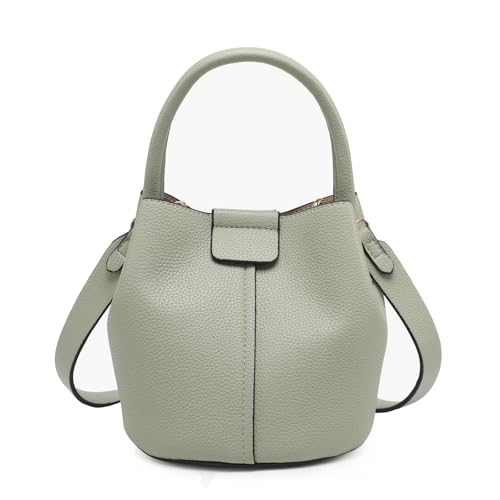 Farrah Bucket Bag Trendy Vegan Leather Hobo Crossbody Handbags Shoulder Purses for Women