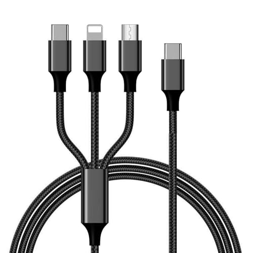Image of Kozdiko Type C to 3 in 1 Multiple USB Charging Cable Cord with Type C, Micro USB, IP Compatible with Audi E-Tron
