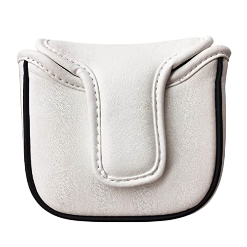 Classic White Golf Square Mallet Putter Head Cover, Putter Headcover fits for Scotty Cameron, Taylormade Putters (White)