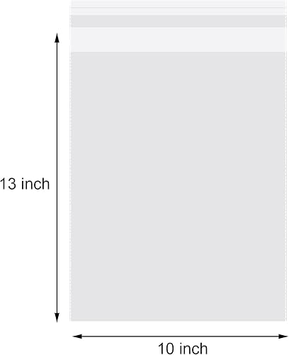 Miniatura 2 de LOOKSGO 50 bolsas de polietileno resellables de 10 x 13 pulgadas, bolsas transparentes para embalaje de ropa y camisetas, bolsas autosellantes