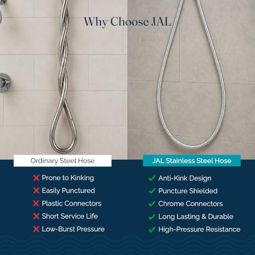 Image of JAL Stainless Steel Jet Spray Pipe for Toilet | Health Faucet Hose 1m