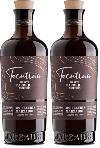 Marzadro, Grappa Invecchiata Morbida La Trentina Barrique - bottiglia in vetro da 700ml (Confezione da 2)