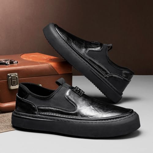 Men's Trendy Leather Slip - Ons, Versatile Casual Footwear - Perfect for Urban Explorations, Casual Hangouts & Daily Style Shines2
