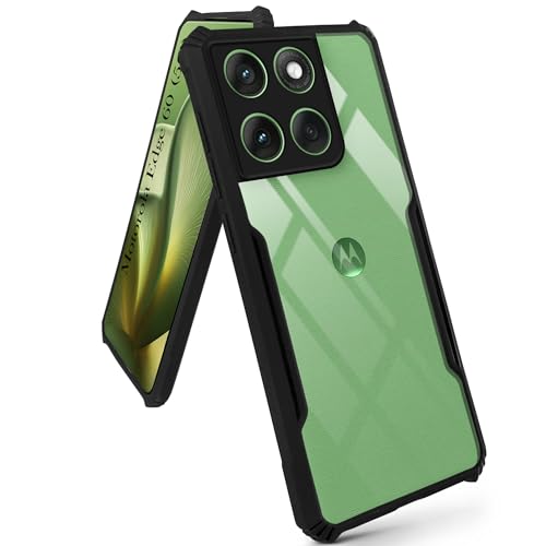 Image of Jkobi Hybrid Back Cover Case for Motorola Moto Edge 60 (Shockproof with Polycarbonate Clear Panel | Professional Black)