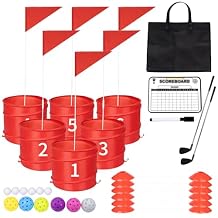 WodGod 6 Holes-Outdoor Backyard Golf Game Set,Outdoor Yard Golf Chipping Game with 2 Clubs,Ball and Flag,Fun for All Crowd, Perfect for Beach,Park,Lawn and Camping
