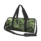 Honey Bee Kunstdruck-Reisetasche, groß, faltbar, rund, mit verstellbarem Schultergurt, für Wochenendflug, Krankenhaus, Sport, Grüner Armee-Digital-Tarnmuster, One Size, Klassisch