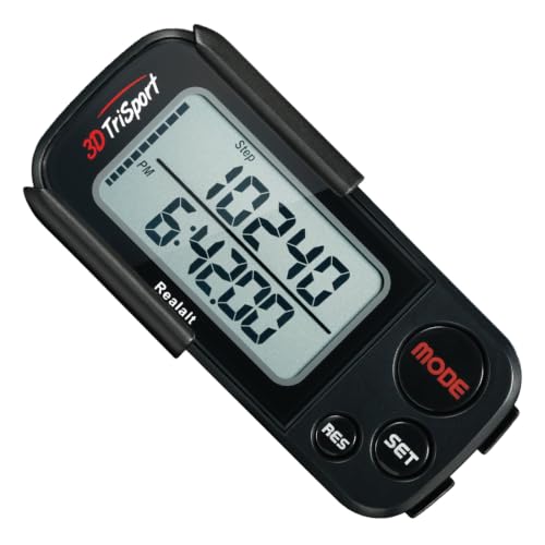 Realalt 3DTriSport 3D Walking Pedometer with Clip & Strap, Accurate