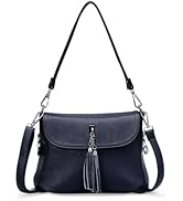HUA ANGEL Women Crossbody Bag Leather Handbag Pocketbook Lightweight Shoulder Purse Multiple Pock...