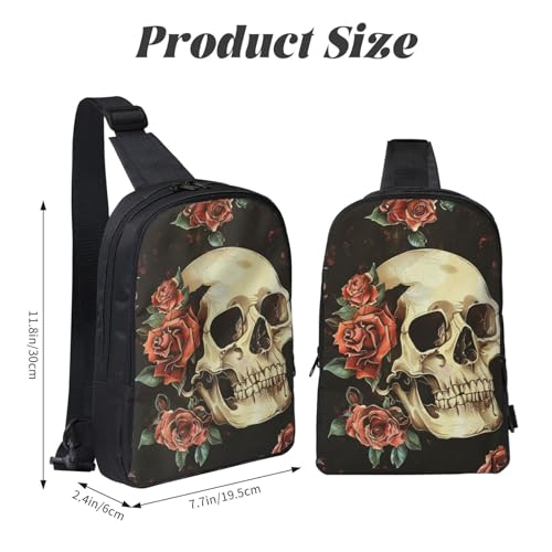 Bolso cruzado Skull para hombro ajustable negro miniatura 3